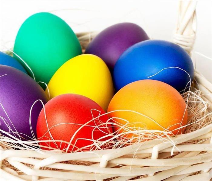 basket of colorful easter eggs